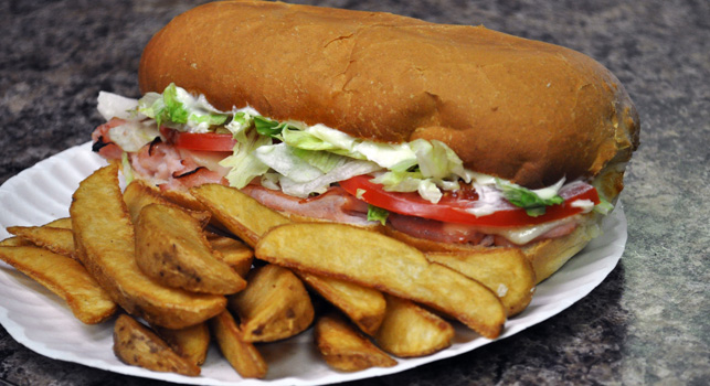 Ham Hoagie and French Fries